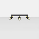 NERO Taklampa 3 Svart/Guld - Modern Loftdesign - Justerbara Armar - Kompatibel med GU10-lampor - Högkvalitativt Stål - Stylig och Funktionell Carvallo