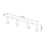 NERO Taklampa 4 Svart/Krom - Modern Loftdesign - Justerbara Armar - Kompatibel med GU10 Glödlampor - Högkvalitativt Stål - Stilren och Funktionell Carvallo