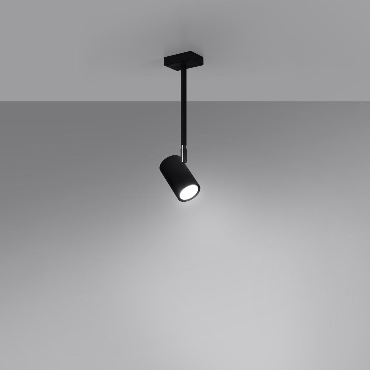 NORANO Taklampa Svart - Justerbar Ljusdirection - Minimalistisk Design - Tillverkad i Polen - Tidlös Svart med Kromdetaljer - Funktionell och Stilren Carvallo