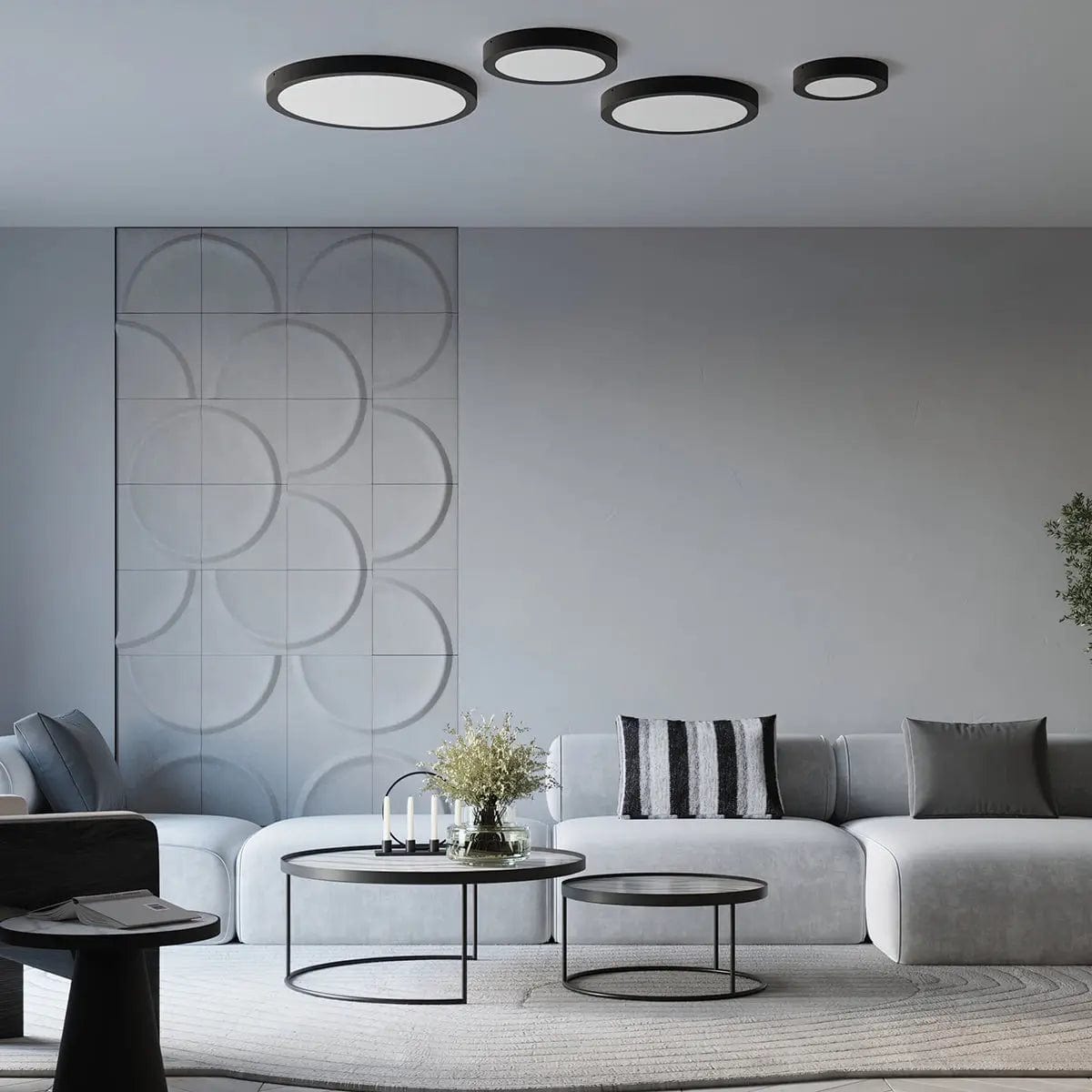 Onyx 30 Taklampa Svart LED 3000K - Rund Takplafond - Enkelt och Elegant Design - Lätt att Rengöra - Mjuk och Diffuserad Ljus - Minimalistisk Stil Carvallo