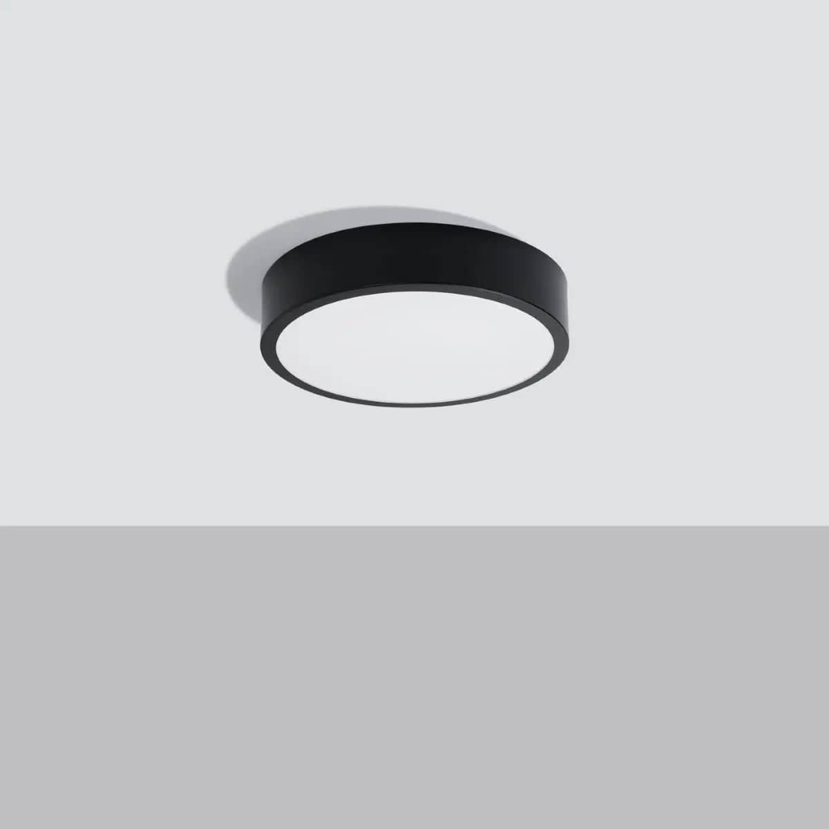 Onyx 30 Taklampa Svart LED 3000K - Rund Takplafond - Enkelt och Elegant Design - Lätt att Rengöra - Mjuk och Diffuserad Ljus - Minimalistisk Stil Carvallo
