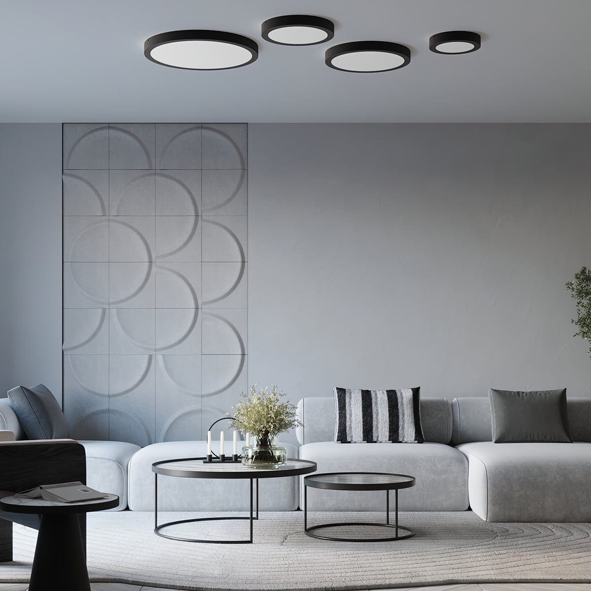 Onyx 40 Taklampa Vit LED 3000K - Rund Takplafond - Enkelt och Eleganta Design - Lätt att Rengöra - Mjuk och Diffuderad Ljus - Minimalistisk Stil Carvallo