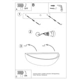 Oskar Vägglampa - Vit Keramik & Glas - E27 Max 15W - Modern Minimalistisk Design Carvallo