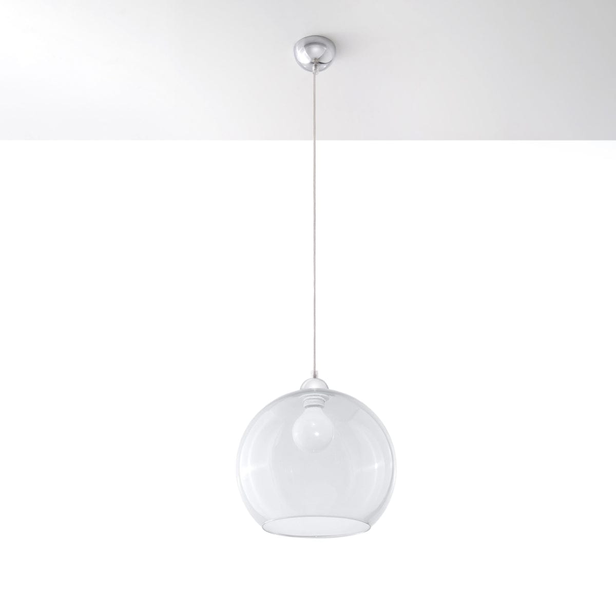 Pendellampa Boll - Transparent Glasbollampa - Elegant Hängande Ljus - 8 Färgval - Utbyttbar E27 Lampa - Jämn Ljusspridning - Lätt att Rengöra Carvallo