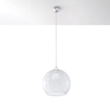 Pendellampa Boll - Transparent Glasbollampa - Elegant Hängande Ljus - 8 Färgval - Utbyttbar E27 Lampa - Jämn Ljusspridning - Lätt att Rengöra Carvallo