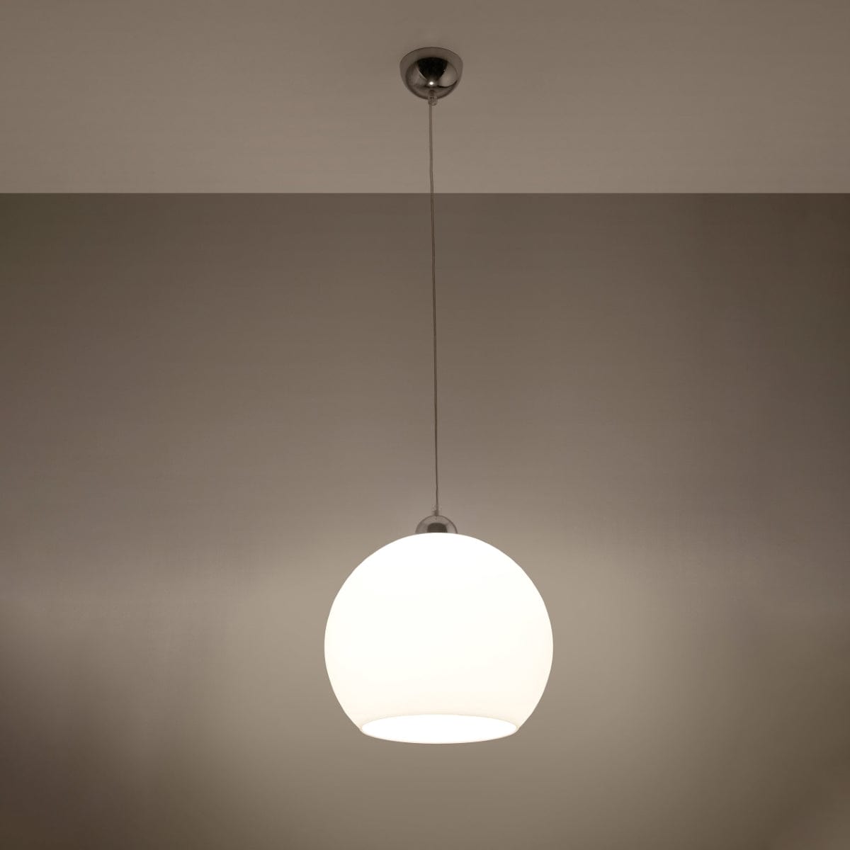 Pendellampa Boll - Vit Glasbollampa - Elegant Hängande Lampa - 8 Färgval - Utbytbar E27 Lampa - Jämn Ljusspridning - Lätt att Rengöra Carvallo
