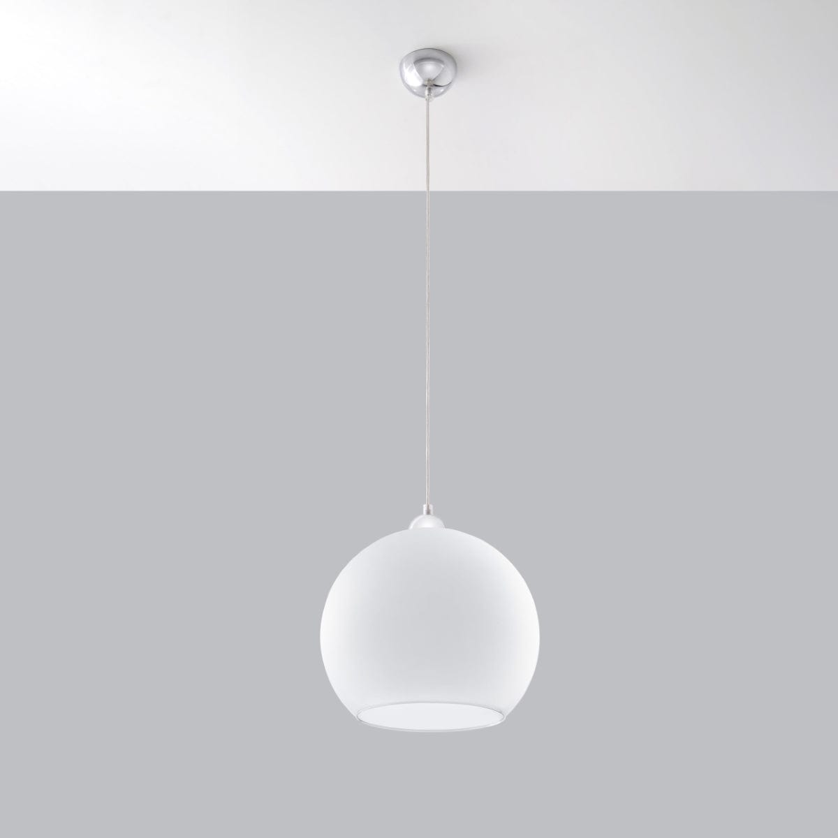 Pendellampa Boll - Vit Glasbollampa - Elegant Hängande Lampa - 8 Färgval - Utbytbar E27 Lampa - Jämn Ljusspridning - Lätt att Rengöra Carvallo