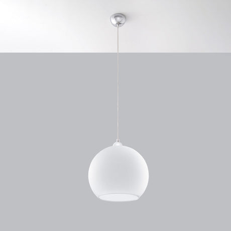 Pendellampa Boll - Vit Glasbollampa - Elegant Hängande Lampa - 8 Färgval - Utbytbar E27 Lampa - Jämn Ljusspridning - Lätt att Rengöra Carvallo