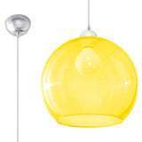 Pendellampa Ball - Gul Glasbollampa - Modern Hängande Lampa - Utbytbart E27 Lampa - Unik Glödeffekt - Lätt att Rengöra - Jämn Ljusspridning Carvallo