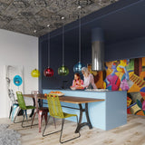 Pendellampa Ball - Gul Glasbollampa - Modern Hängande Lampa - Utbytbart E27 Lampa - Unik Glödeffekt - Lätt att Rengöra - Jämn Ljusspridning Carvallo