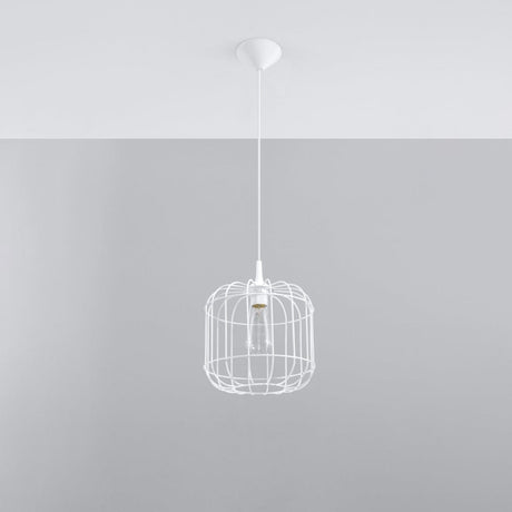 Pendellampa Celta Vit - Modern Geometrisk Design - Justerbar Hänghöjd - Utbytbar E27-lampa - Elegant och Mångsidig Belysningslösning Carvallo