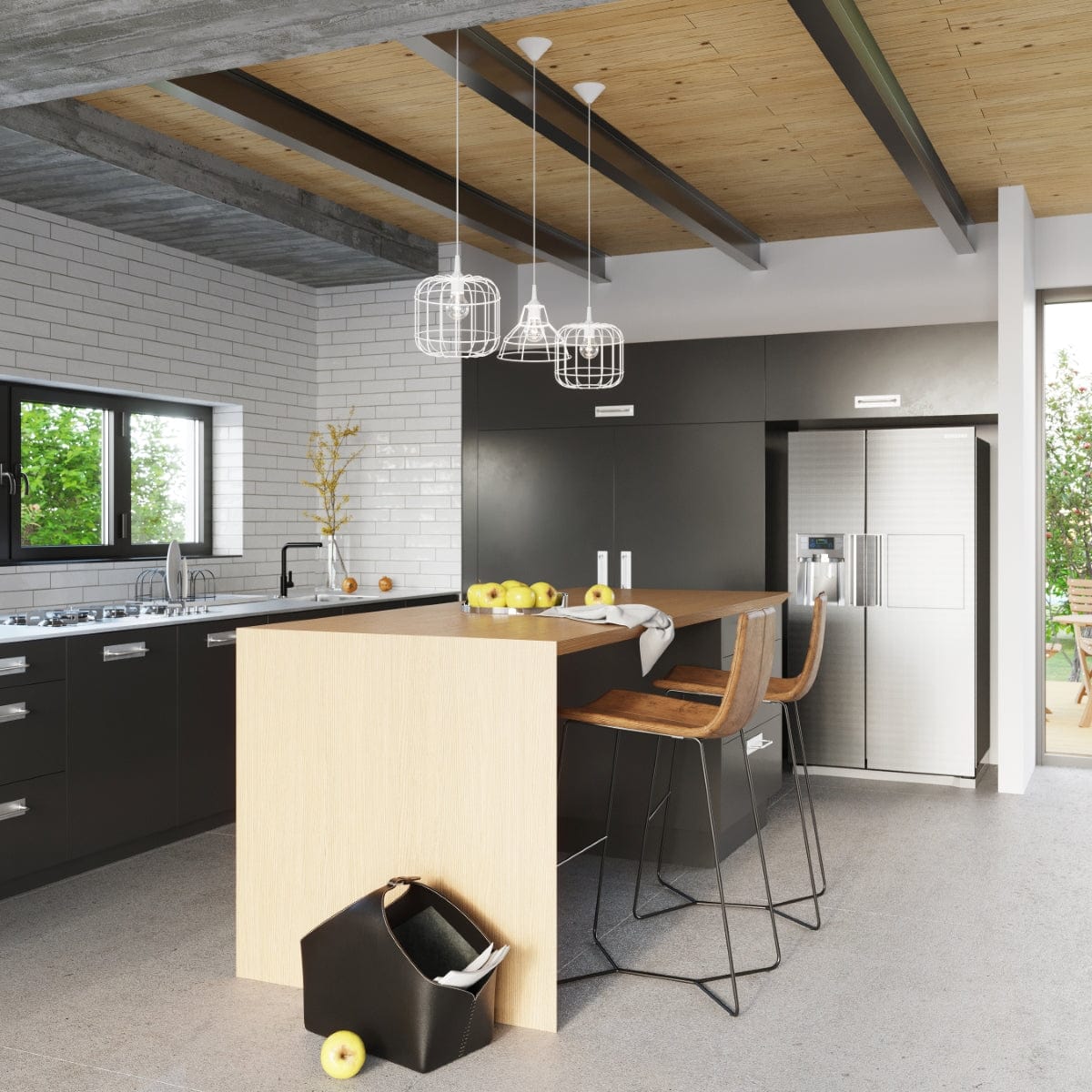 Pendellampa Celta Vit - Modern Geometrisk Design - Justerbar Hänghöjd - Utbytbar E27-lampa - Elegant och Mångsidig Belysningslösning Carvallo