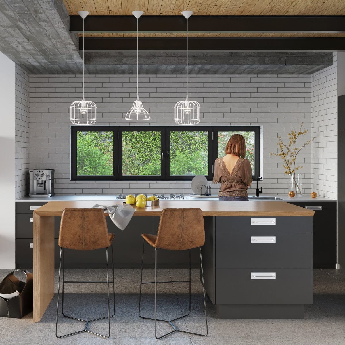 Pendellampa Celta Vit - Modern Geometrisk Design - Justerbar Hänghöjd - Utbytbar E27-lampa - Elegant och Mångsidig Belysningslösning Carvallo