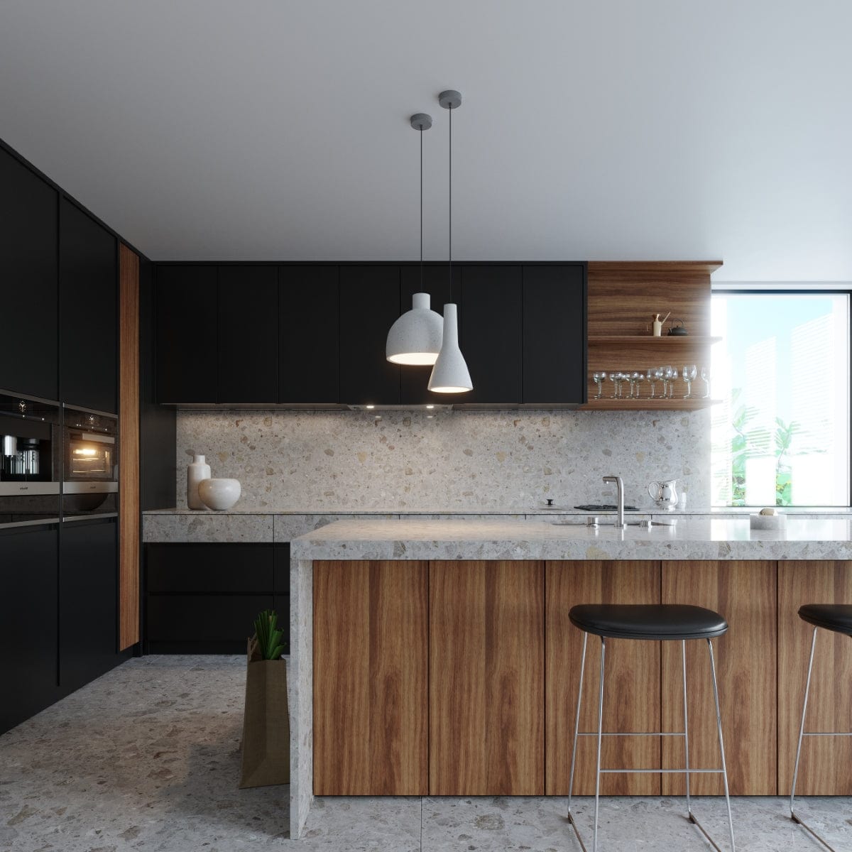 Pendellampa Damaso - Industriell betongdesign - Minimalistisk loftstil - Hållbar ljusgrå betong - Universellt monteringssätt - Utbytbart E27-ljusbulb Carvallo