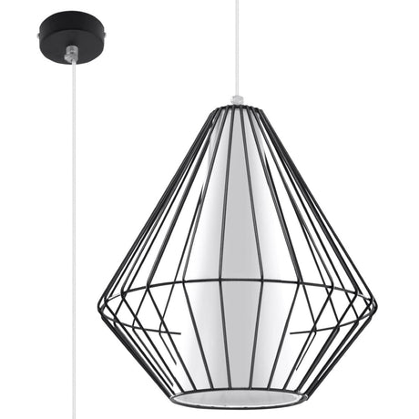 Pendellampa Demi Black - Geometrisk designerpendel - Justerbar höjd - Minimalistisk modern stil - Utbytbart E27-ljuskälla - Funktionell och elegant Carvallo