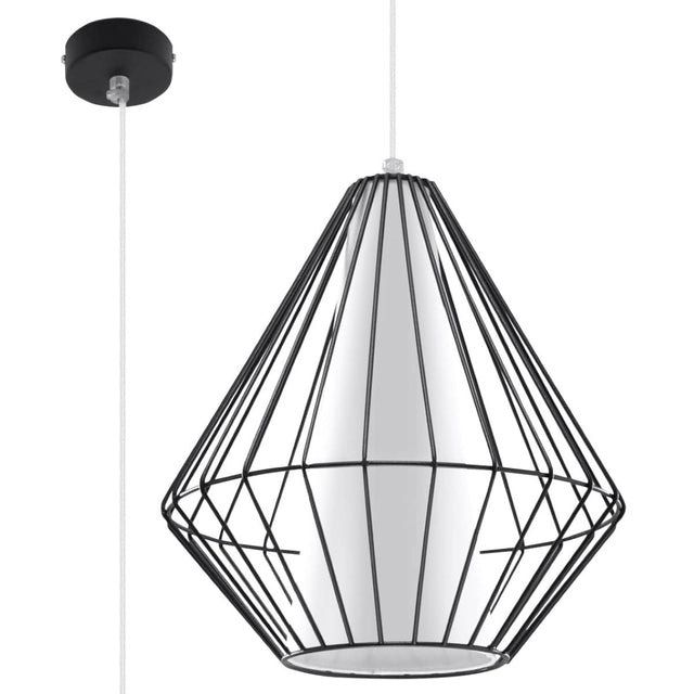 Pendellampa Demi Black - Geometrisk designerpendel - Justerbar höjd - Minimalistisk modern stil - Utbytbart E27-ljuskälla - Funktionell och elegant Carvallo