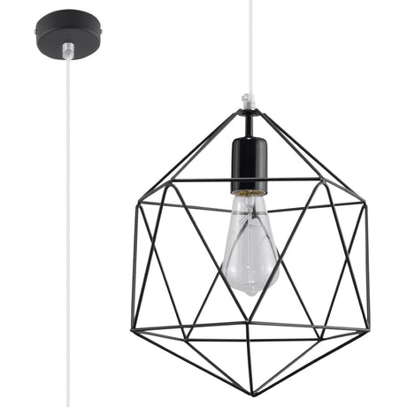 Pendellampa Gaspare Svart - Designer Geometrisk Pendellampa - Justerbar Upphängningshöjd - Universell Design - Utbytbar E27 Lampa Carvallo