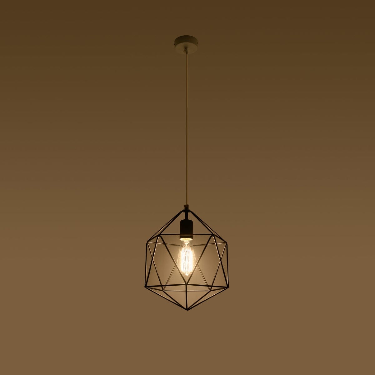 Pendellampa Gaspare Svart - Designer Geometrisk Pendellampa - Justerbar Upphängningshöjd - Universell Design - Utbytbar E27 Lampa Carvallo