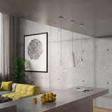 Pendantlampa Gaspare Vit - Designer Geometrisk Pendantlampa - Justerbar Upphängningshöjd - Universell Design - Utbytbart E27 Lampa Carvallo