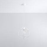 Pendantlampa Gaspare Vit - Designer Geometrisk Pendantlampa - Justerbar Upphängningshöjd - Universell Design - Utbytbart E27 Lampa Carvallo