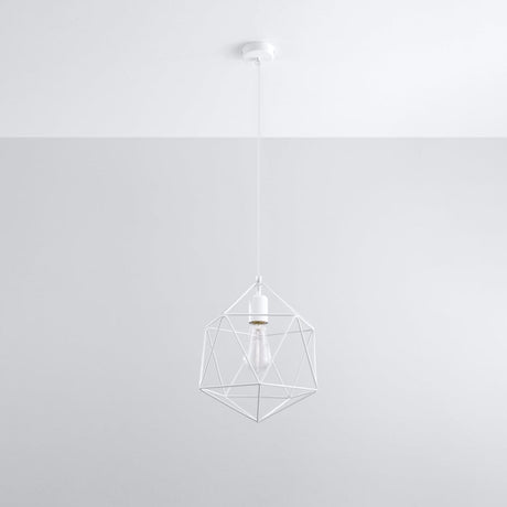 Pendantlampa Gaspare Vit - Designer Geometrisk Pendantlampa - Justerbar Upphängningshöjd - Universell Design - Utbytbart E27 Lampa Carvallo