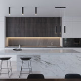 Pendellampa Lagos 1 Svart - Minimalistisk Metallhängande Lampa - Justerbar Höjd - GU10 Lampa Kompatibel - Hållbar Pulverlackerad Stålskärm Carvallo