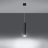 Pendellampa Lagos 1 Svart - Minimalistisk Metallhängande Lampa - Justerbar Höjd - GU10 Lampa Kompatibel - Hållbar Pulverlackerad Stålskärm Carvallo