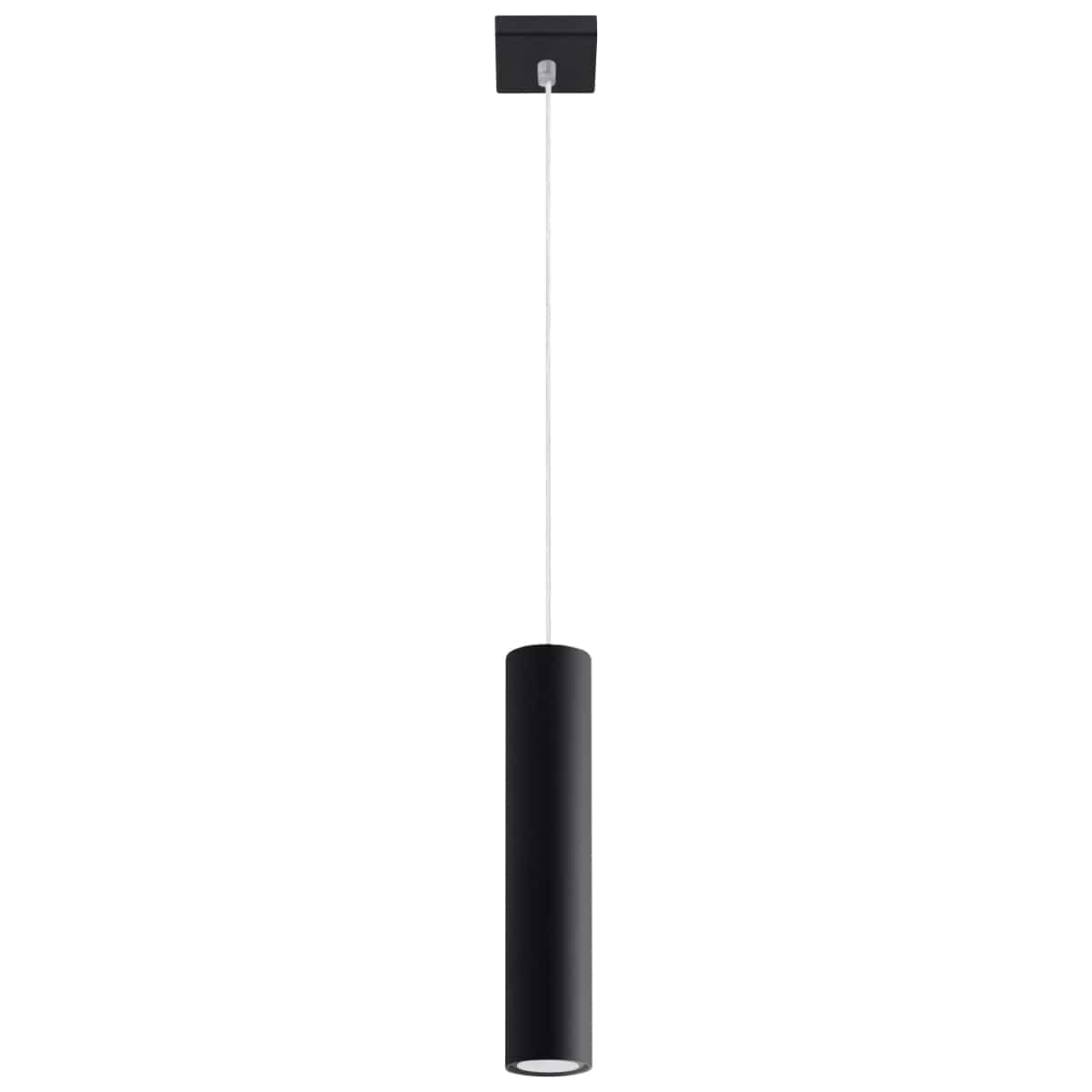 Pendellampa Lagos 1 Svart - Minimalistisk Metallhängande Lampa - Justerbar Höjd - GU10 Lampa Kompatibel - Hållbar Pulverlackerad Stålskärm Carvallo