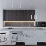 Pendellampa Lagos 1 Vit - Minimalistisk Hängande Lampa - Justerbar Höjd - GU10 Lampa Kompatibel - Hållbar Pulverlackerad Stålskärm Carvallo