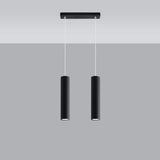 Pendellampa Lagos 2 Svart - Modern Hängande Lampa - Justerbar Höjd - GU10 Glödlampa Kompatibel - Hållbar Pulverlackerad Stålskärm Carvallo