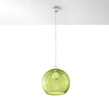 Pendellampa Stål Glas Boll minimalisk Design E27 Carvallo