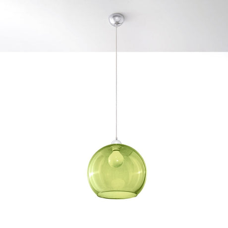 Pendellampa Stål Glas Boll minimalisk Design E27 Carvallo