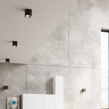 PIXAR Taklampa - Svart - Modern Aluminiumdesign - Perforerad Skärm - Utbytbart G9 Lampa - Futuristisk Belysning - Lätt Montering på Yta Carvallo