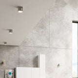 PIXAR Taklampa - Grå - Modern Aluminiumdesign - Perforerad Skärm - Bytbara G9-lampor - Futuristisk Belysning - Enkel Ytmontering Carvallo