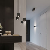 Quad Black Wall Lamp - Dual GU10 Lights - Modern Aluminum Design - 26x11x12 cm Carvallo