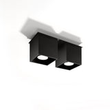 Quad Black Wall Lamp - Dual GU10 Lights - Modern Aluminum Design - 26x11x12 cm Carvallo