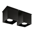 Quad Black Wall Lamp - Dual GU10 Lights - Modern Aluminum Design - 26x11x12 cm Carvallo