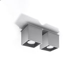 Quad Grey Vägglampa - Dubbel GU10 Ljus, Modern Aluminium Design, 26x11x12 cm Carvallo