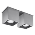 Quad Grey Vägglampa - Dubbel GU10 Ljus, Modern Aluminium Design, 26x11x12 cm Carvallo