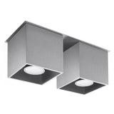 Quad Grey Vägglampa - Dubbel GU10 Ljus, Modern Aluminium Design, 26x11x12 cm Carvallo
