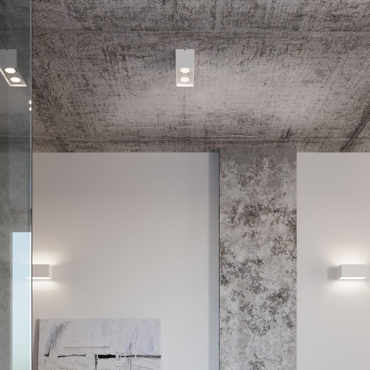 QUAD MAXI Taklampa - Vit - Modern Aluminiumdesign - Utbytbar GU10 Lampa - Minimalistisk Stil - Ytmontering - Lätt att Rengöra Carvallo