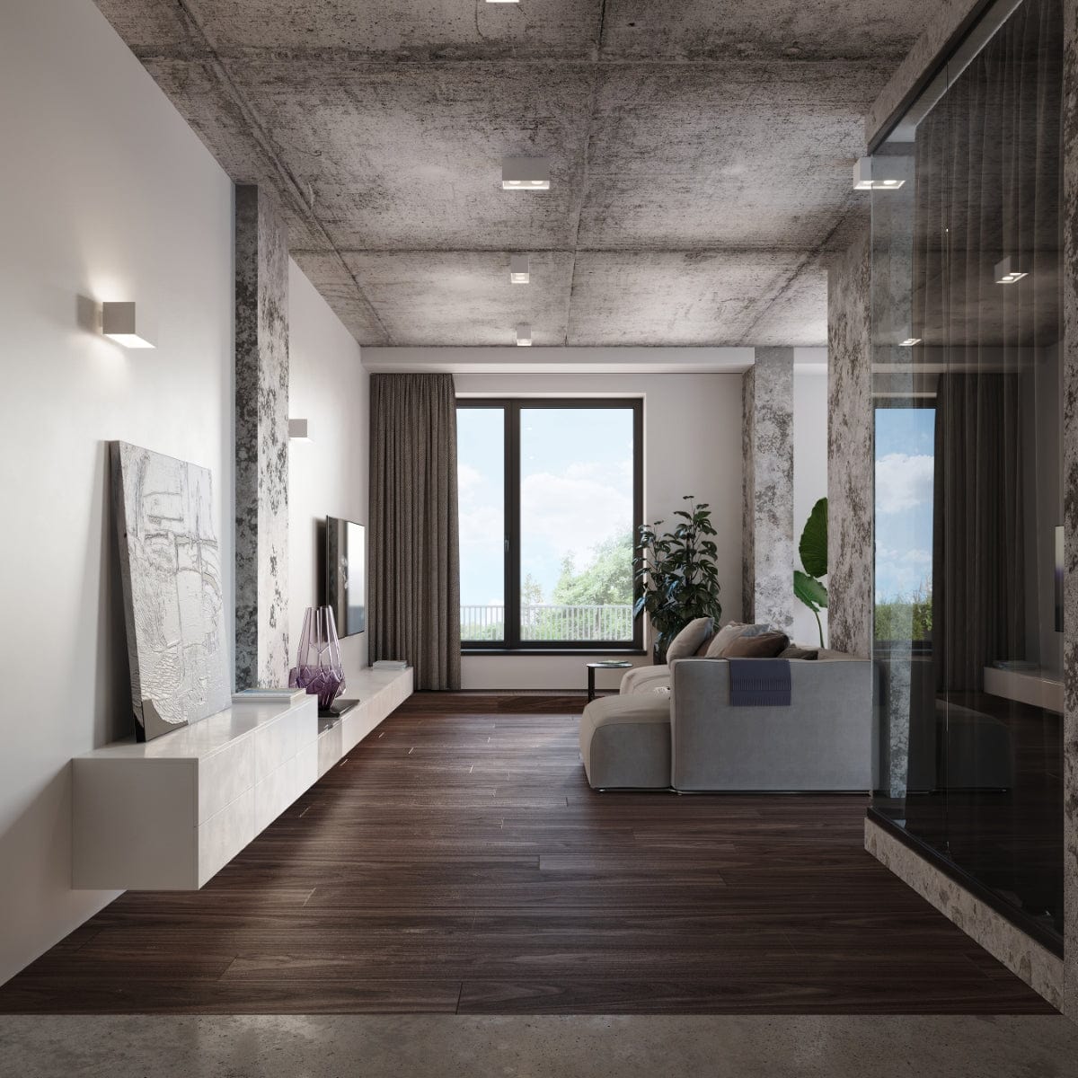 QUAD MAXI Taklampa - Vit - Modern Aluminiumdesign - Utbytbar GU10 Lampa - Minimalistisk Stil - Ytmontering - Lätt att Rengöra Carvallo