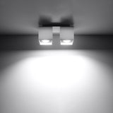 Quad White Wall Lamp - Dual GU10 Lights, Modern Aluminum Design, 26x11x12 cm Carvallo