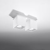 Quad White Wall Lamp - Dual GU10 Lights, Modern Aluminum Design, 26x11x12 cm Carvallo