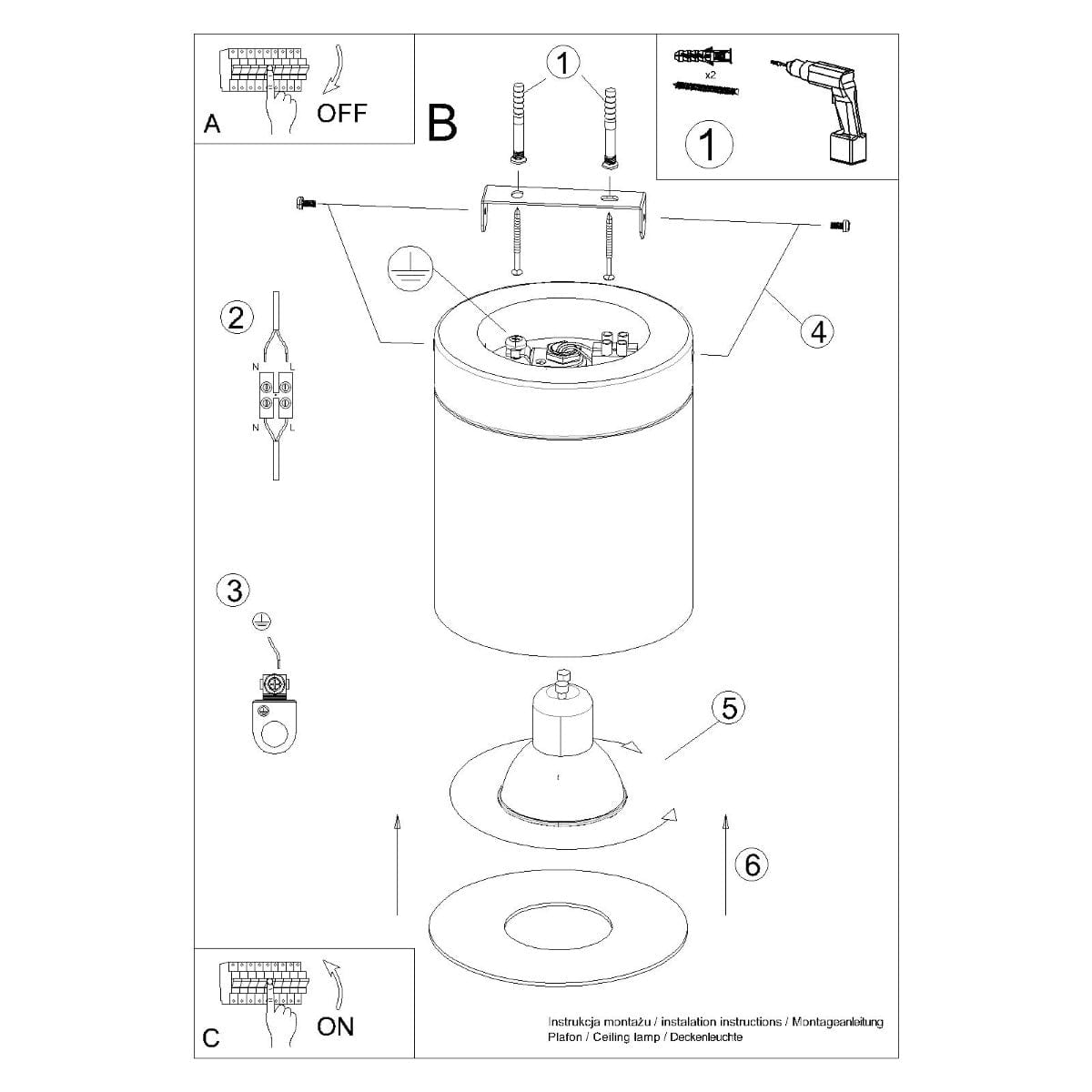 RIF Taklampa Svart - Elegant Design - Naturlig Träfinish - Mjuk LED-Belysning - Energibesparande - Idealisk för Vardagsrum och Kontor Carvallo