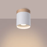 RIF Taklampa Vit - Elegant Design - Naturlig Träfinish - Mjuk LED-ljus - Energibesparande - Idealisk för Vardagsrum och Kontor Carvallo