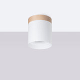 RIF Taklampa Vit - Elegant Design - Naturlig Träfinish - Mjuk LED-ljus - Energibesparande - Idealisk för Vardagsrum och Kontor Carvallo