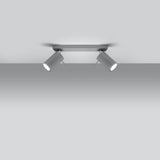 RING 2 Taklampa - Grå - 2 Justerbara Skärmar - Modern Stil - Pulverlackerad Stål - GU10 Lampa Kompatibel - Flexibel Belysningsriktning - Enkel Installation Carvallo