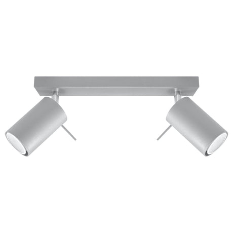 RING 2 Taklampa - Grå - 2 Justerbara Skärmar - Modern Stil - Pulverlackerad Stål - GU10 Lampa Kompatibel - Flexibel Belysningsriktning - Enkel Installation Carvallo