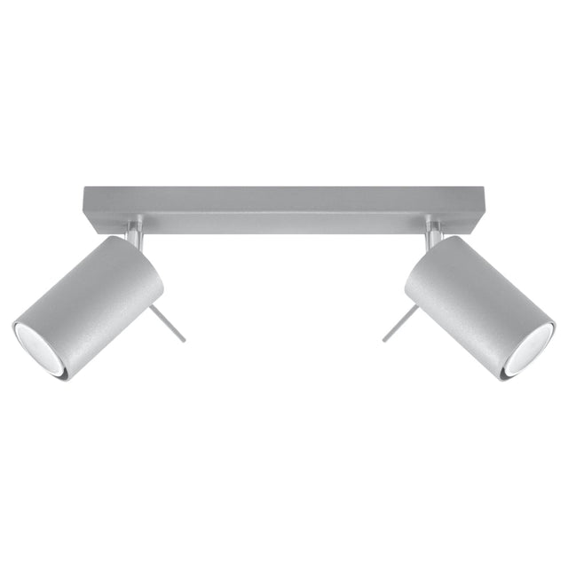 RING 2 Taklampa - Grå - 2 Justerbara Skärmar - Modern Stil - Pulverlackerad Stål - GU10 Lampa Kompatibel - Flexibel Belysningsriktning - Enkel Installation Carvallo